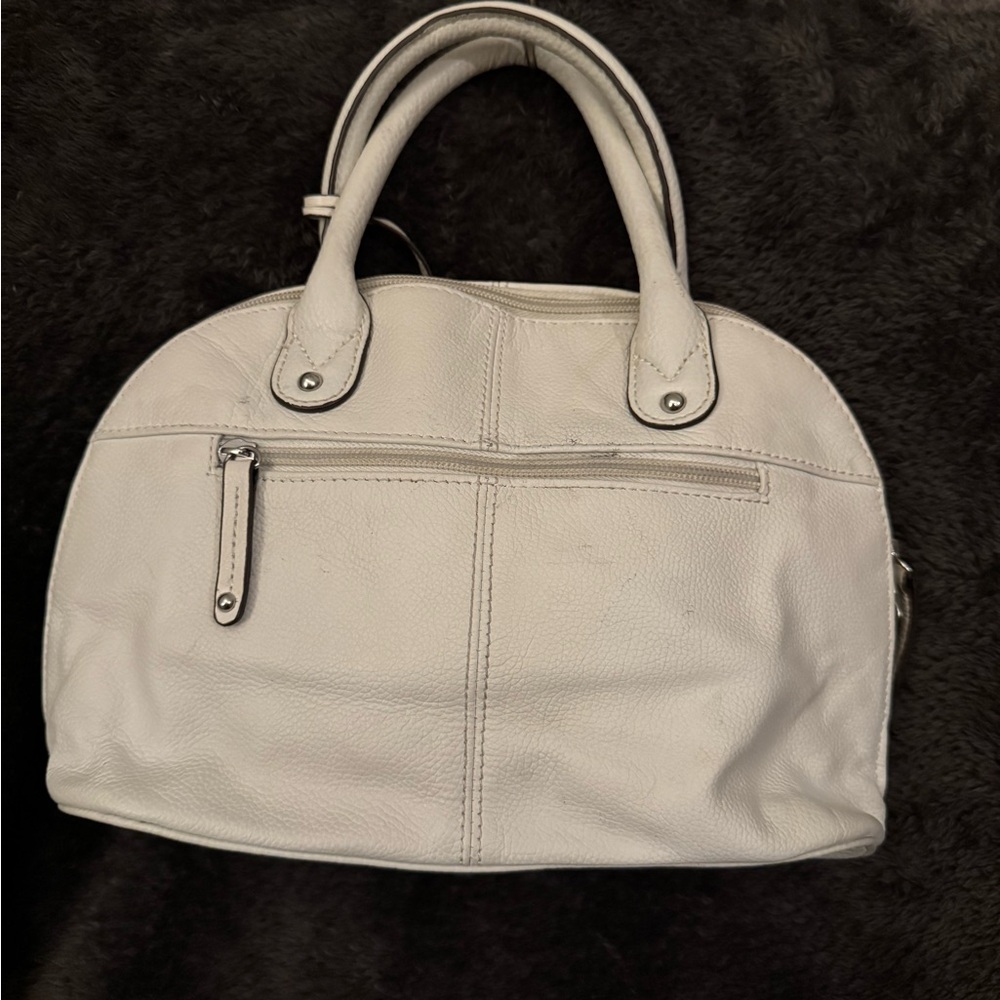 Elegant White Leather Handbag